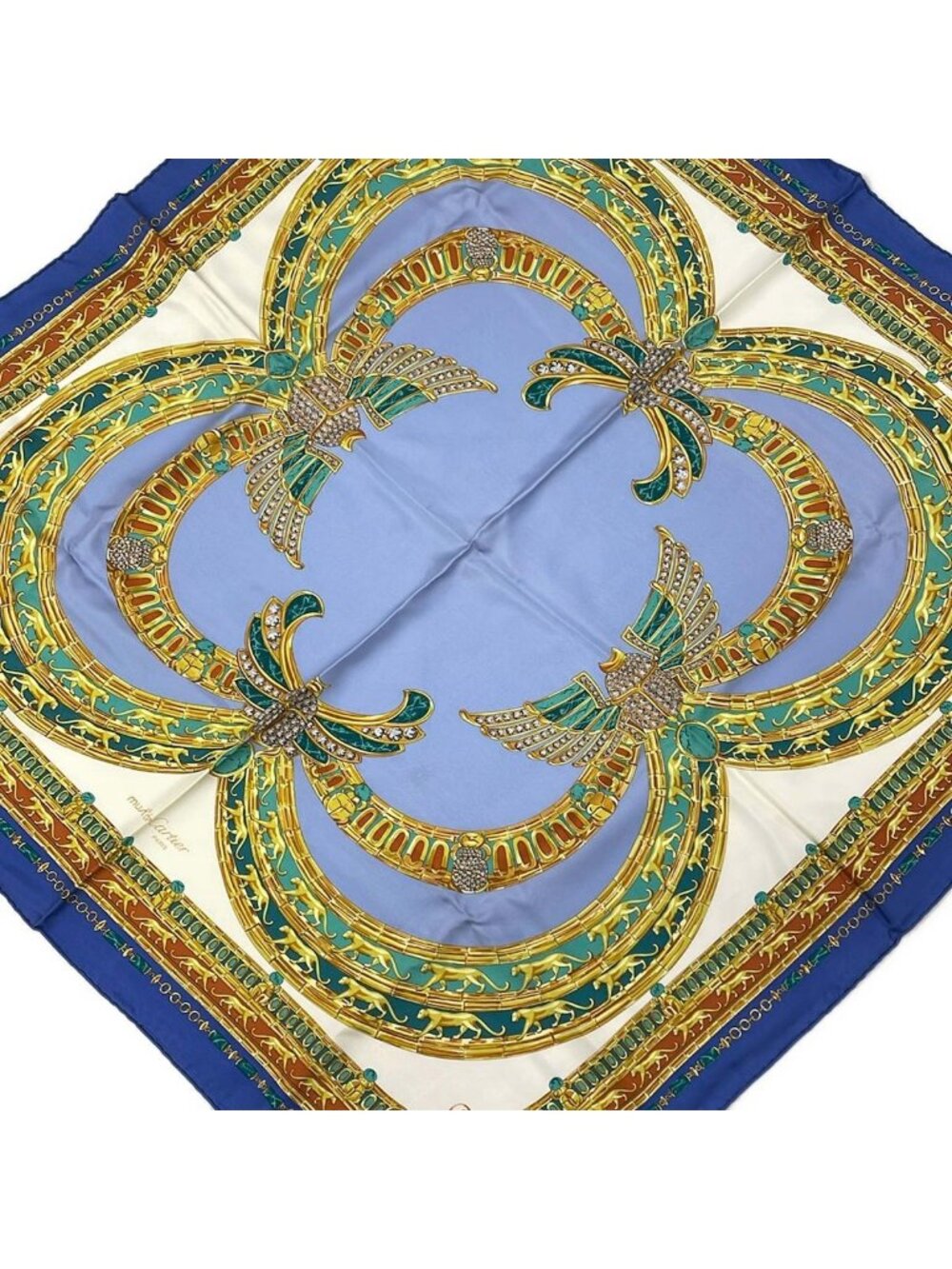 Cartier Scarf Blue Ivory Multi